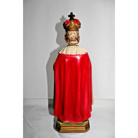 Vintage Chalkware Statue Infant of Prague Jesus Religious Figurine 17.75 in Tall - Picture 12 of 15